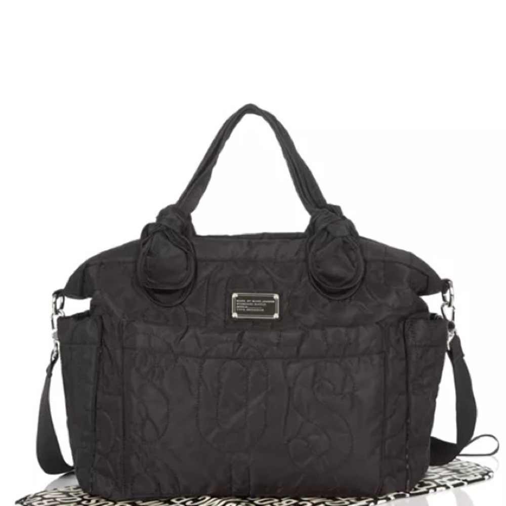 Marc by Marc Jacobs Pretty Eliza Baby Diaper Bag Black Quilted Nylon